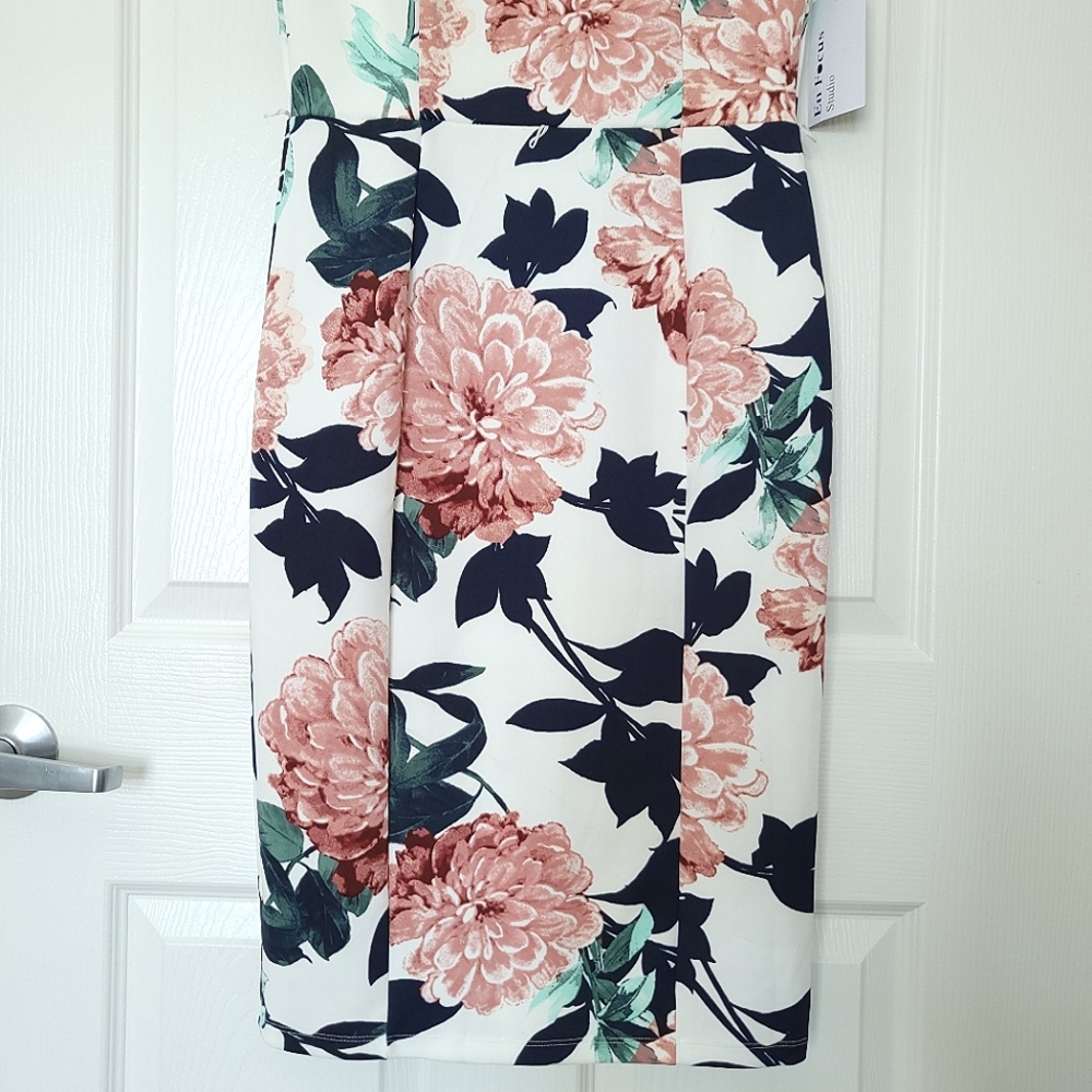 NWT En Focus Studio Floral Sleeveless Dress - Picture 6 of 11